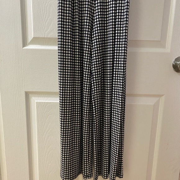 black white checkered gingham romper jumpsuit pants summer one piece stretchy - Picture 4 of 10